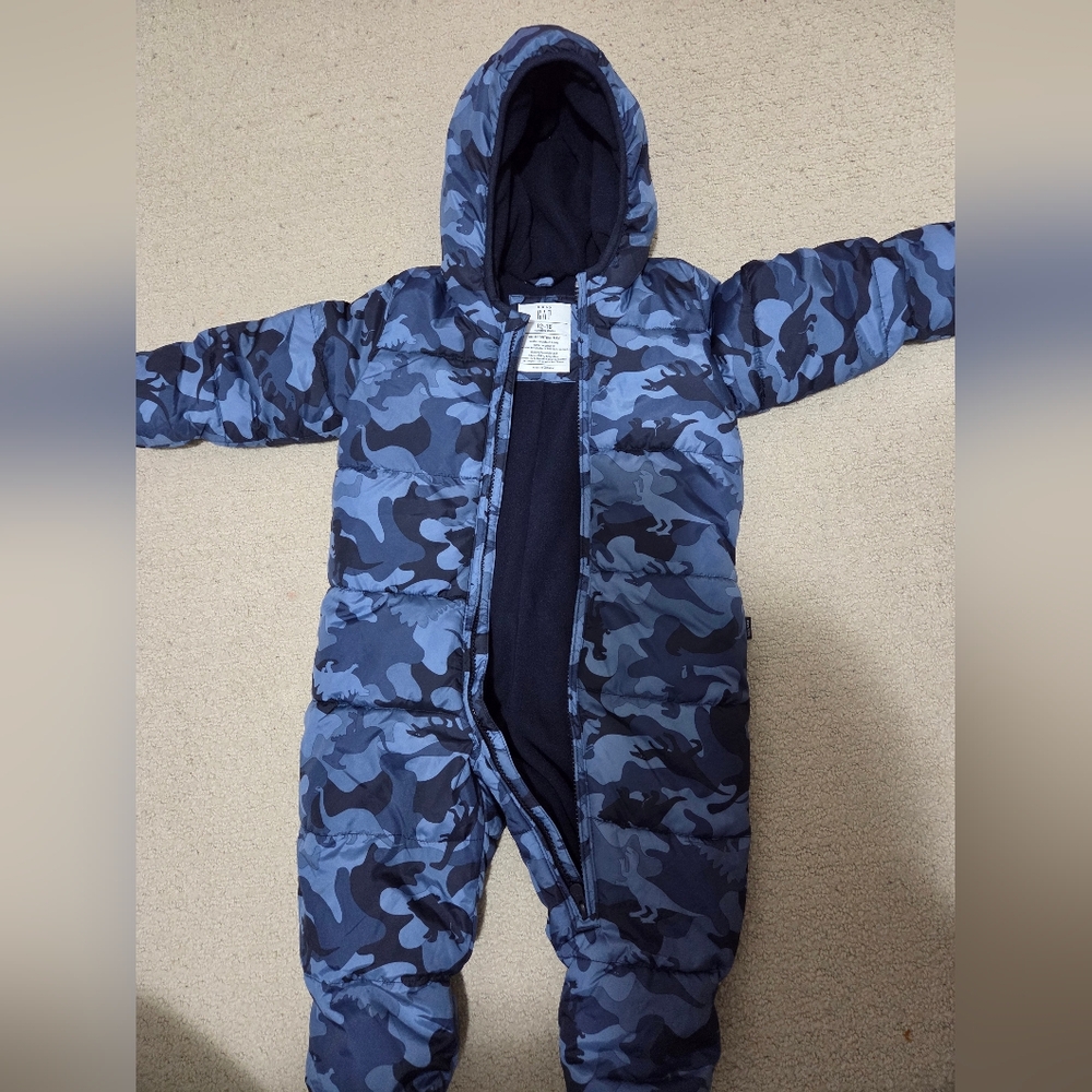 Blue Camouflage Baby Snowsuit Gap